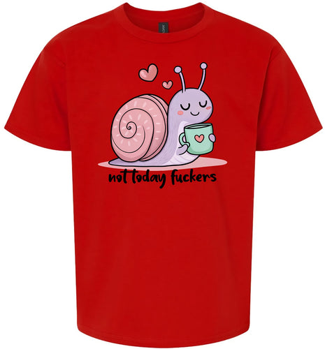 Not Today Snail Children's Gildan Soft Shirt