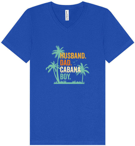 Dad. Husband. Cabana Boy. Unisex V-Neck Shirt
