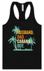 Dad. Husband. Cabana Boy. Women's Racerback Tank