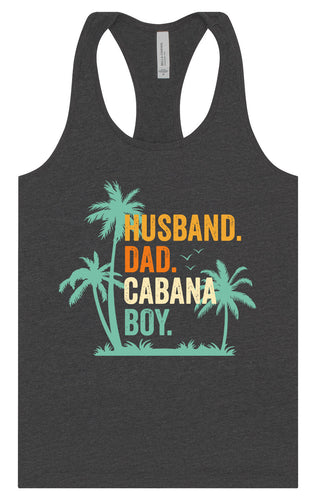 Dad. Husband. Cabana Boy. Women's Racerback Tank