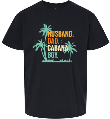 Dad. Husband. Cabana Boy. Children's Gildan Soft Shirt