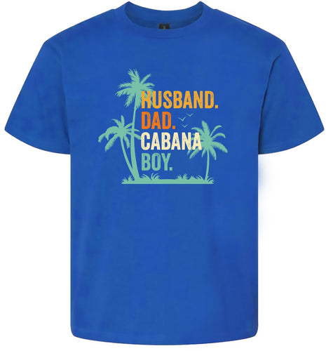 Dad. Husband. Cabana Boy. Children's Gildan Soft Shirt