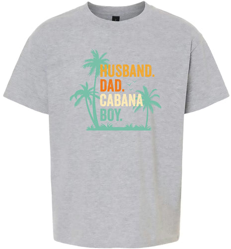 Dad. Husband. Cabana Boy. Children's Gildan Soft Shirt