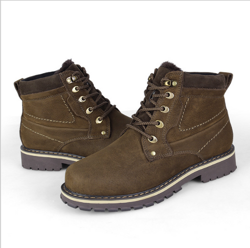 New Martin boots men Large size outdoor warm high help plus velvet large size leather Martin boots