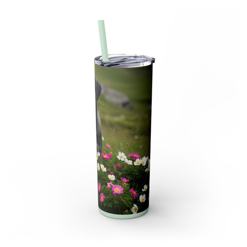 Skinny Tumbler with Straw – 20 oz Stainless Steel Cup