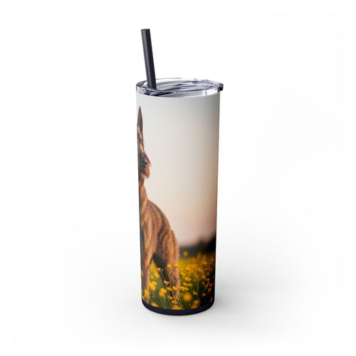 Skinny Tumbler with Straw – 20 oz Stainless Steel Cup