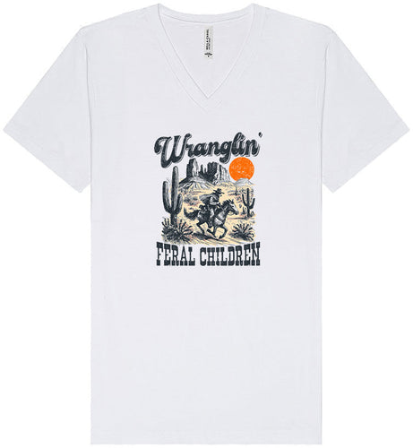 Wranglin' Feral Children Unisex V-Neck Shirt