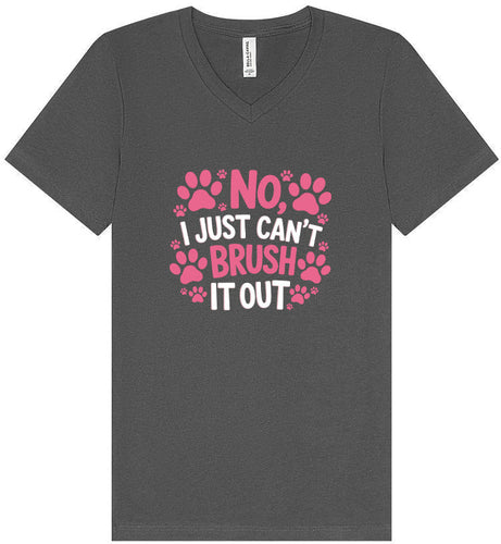 Can't Just Brush it Out Groomer Unisex V-Neck Shirt