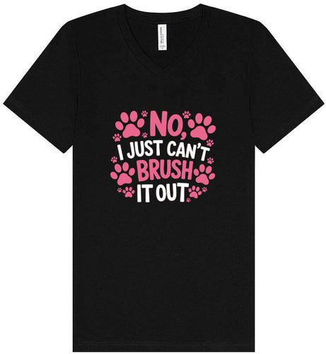 Can't Just Brush it Out Groomer Unisex V-Neck Shirt