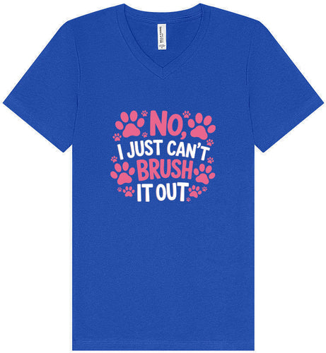Can't Just Brush it Out Groomer Unisex V-Neck Shirt