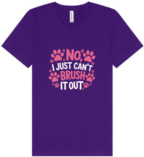 Can't Just Brush it Out Groomer Unisex V-Neck Shirt