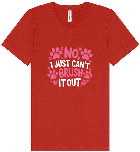 Can't Just Brush it Out Groomer Unisex V-Neck Shirt