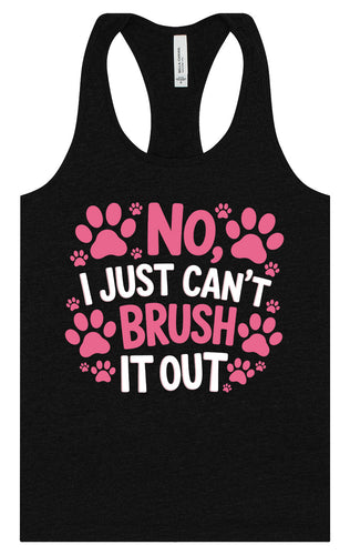 Can't Just Brush it Out Groomer Women's Racerback Tank