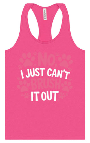Can't Just Brush it Out Groomer Women's Racerback Tank