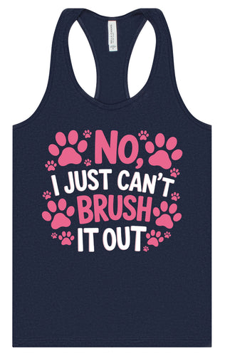 Can't Just Brush it Out Groomer Women's Racerback Tank