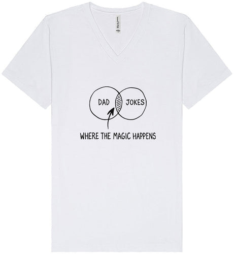 Dad Jokes Venn Diagram Unisex V-Neck Shirt