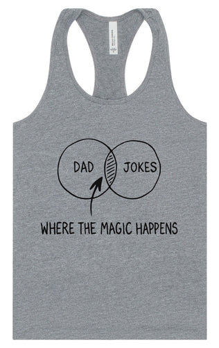 Dad Jokes Venn Diagram Women's Racerback Tank
