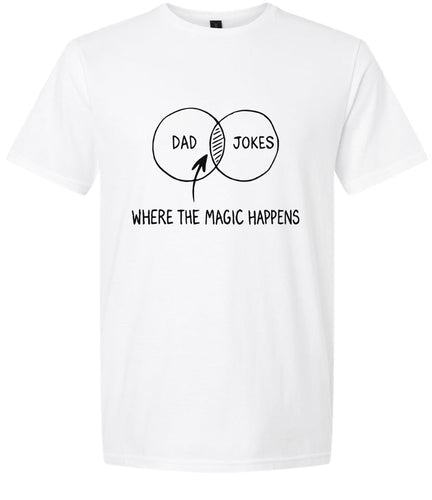 Dad Jokes Venn Diagram Children's Gildan Soft Shirt