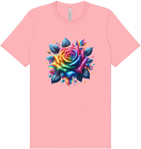 Rainbow Rose Adult Bella Canvas Shirt