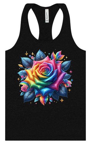 Rainbow Rose Women's Racerback Tank