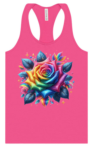 Rainbow Rose Women's Racerback Tank