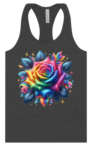 Rainbow Rose Women's Racerback Tank