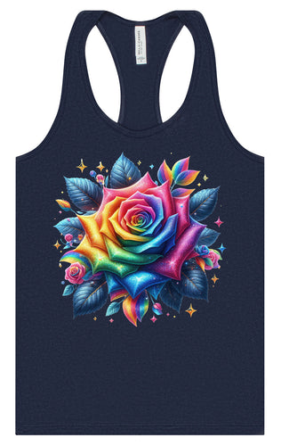 Rainbow Rose Women's Racerback Tank