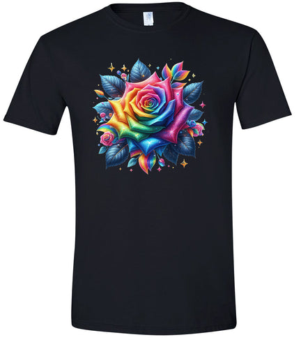Rainbow Rose Adult Gildan Soft Shirt