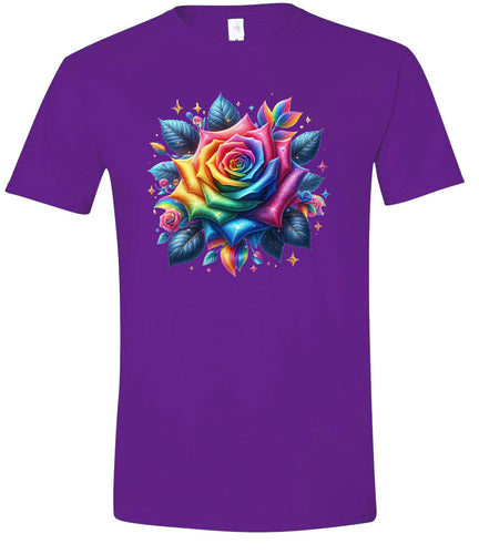 Rainbow Rose Adult Gildan Soft Shirt