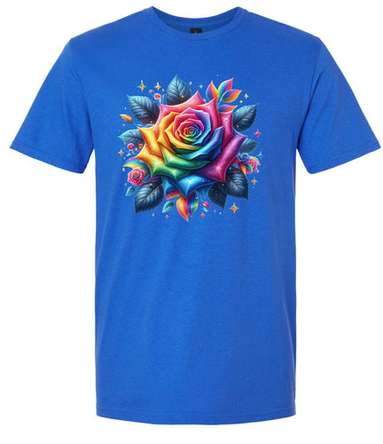 Rainbow Rose Adult Gildan Soft Shirt