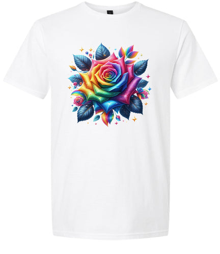 Rainbow Rose Adult Gildan Soft Shirt
