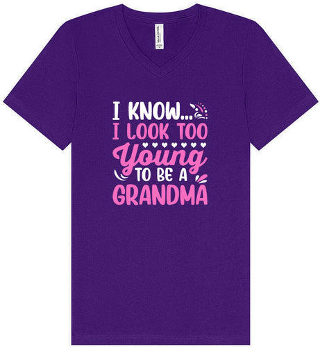 Too Young To Be A Grandma Unisex V-Neck Shirt