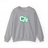 California Embroidered Crewneck Sweatshirt — Green Vintage 'CA' Paw Logo