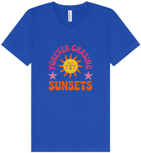 Forever Chasing Sunsets Unisex V-Neck Shirt