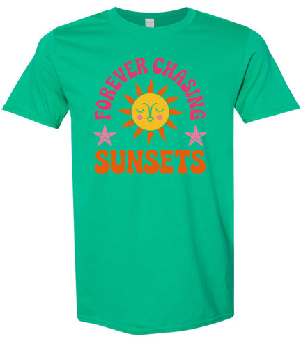 Forever Chasing Sunsets Adult Gildan Soft Shirt