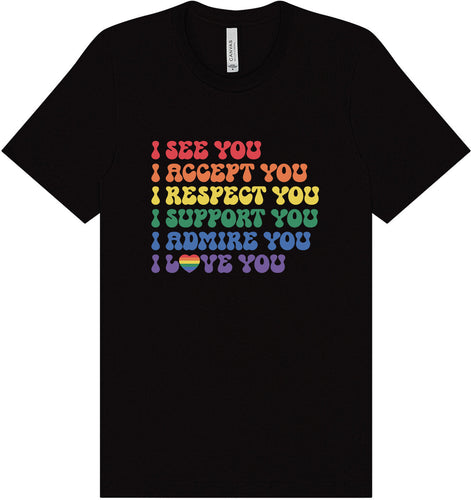 See Accept Support Pride Adult Bella Canvas Shirt