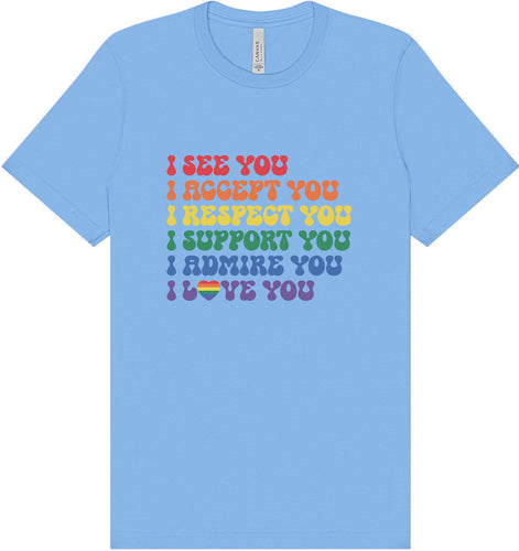 See Accept Support Pride Adult Bella Canvas Shirt