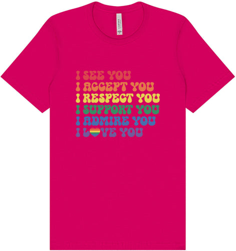 See Accept Support Pride Adult Bella Canvas Shirt