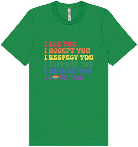 See Accept Support Pride Adult Bella Canvas Shirt