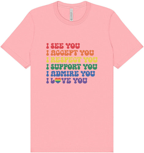 See Accept Support Pride Adult Bella Canvas Shirt