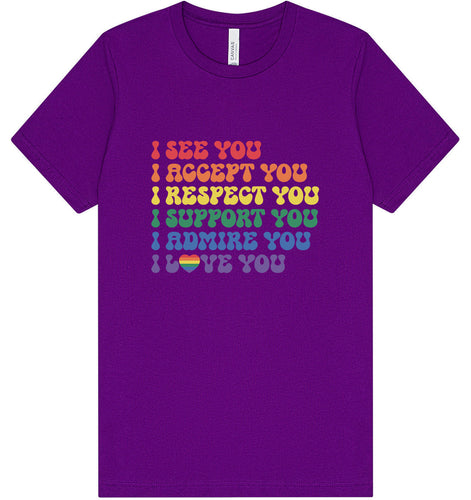 See Accept Support Pride Adult Bella Canvas Shirt