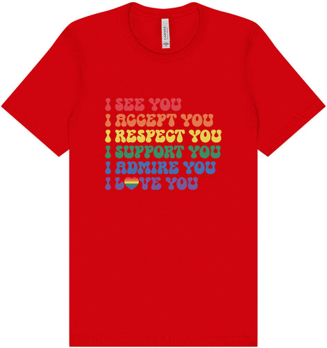 See Accept Support Pride Adult Bella Canvas Shirt