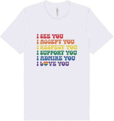 See Accept Support Pride Adult Bella Canvas Shirt