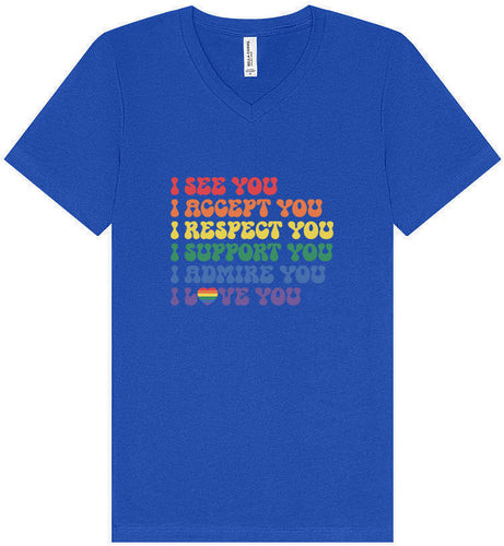 See Accept Support Pride Unisex V-Neck Shirt