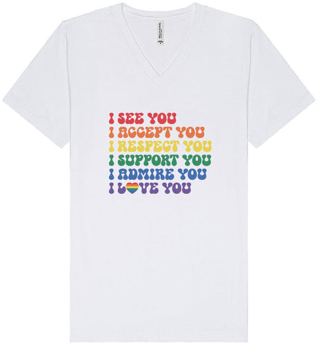 See Accept Support Pride Unisex V-Neck Shirt