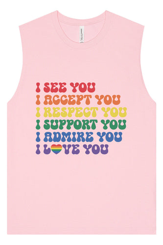 See Accept Support Pride Muscle Tank
