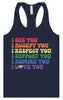 See Accept Support Pride Women's Racerback Tank