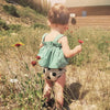 Plaid Sleeveless Sling Top Bread Pants Girls Set