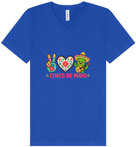 Peace Love Cinco de Mayo Unisex V-Neck Shirt