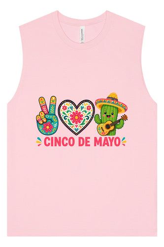 Peace Love Cinco de Mayo Muscle Tank